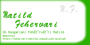 matild fehervari business card